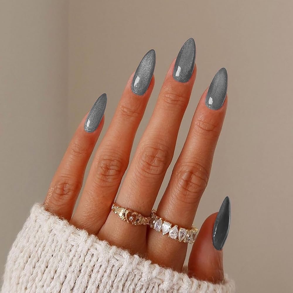 Blue Cats Eye Nail Set